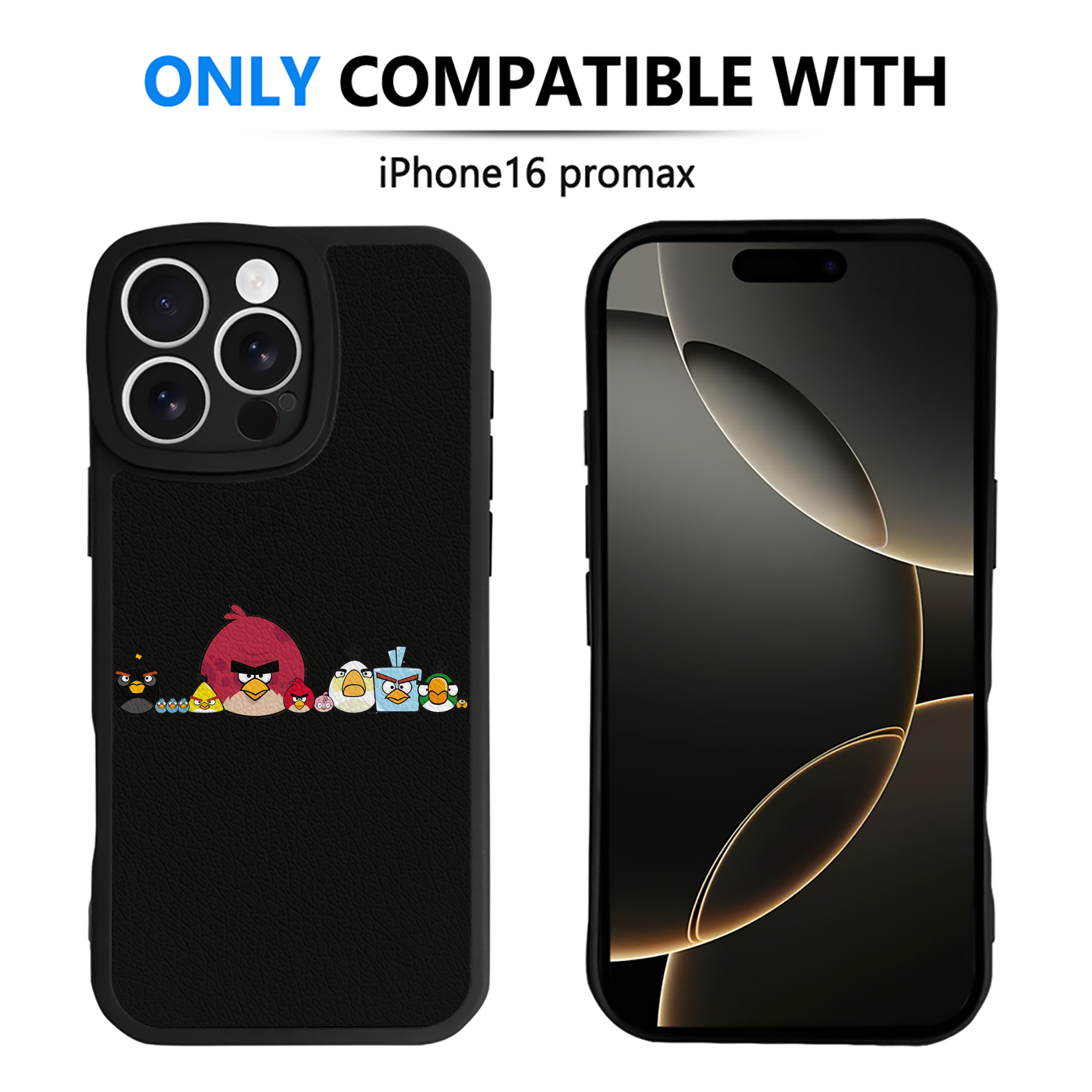 （画像用） Angry Birds アングリーバード 【iPhone 16シリーズ対応】シリコンスマホケース（レザー調） 材質：シリコン